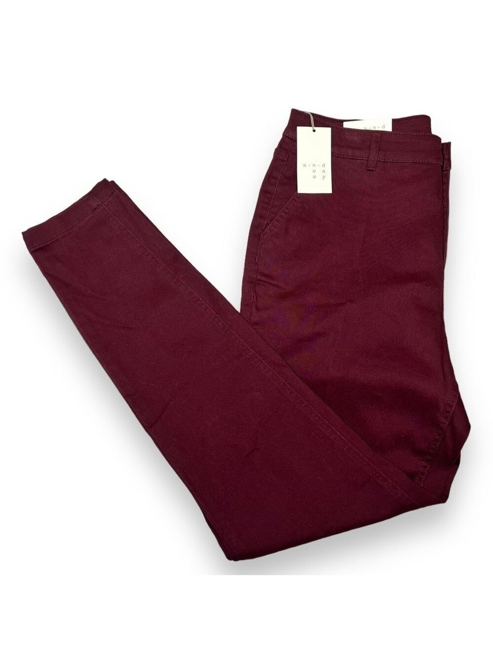 A New Day Women’s Skinny Button Front Jeans Burgundy Size 14